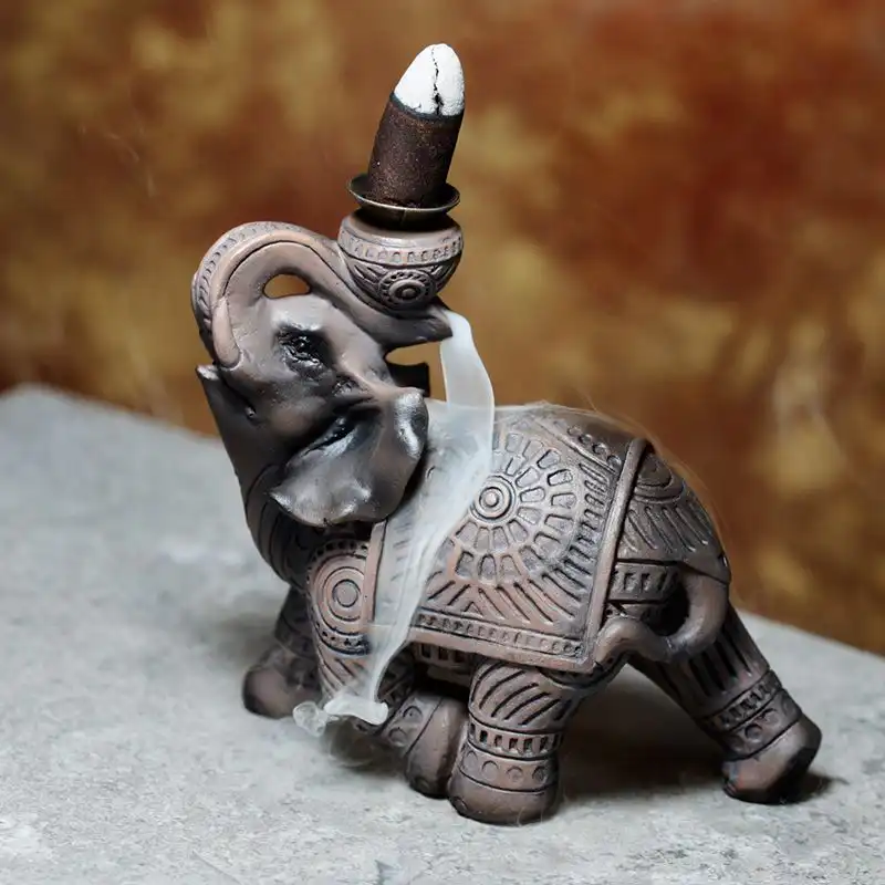 Wood Effect Elephant Backflow Incense Burner | www.artisangoods.co.uk 2 Wood Effect Elephant Backflow Incense Burner | www.artisangoods.co.uk 1