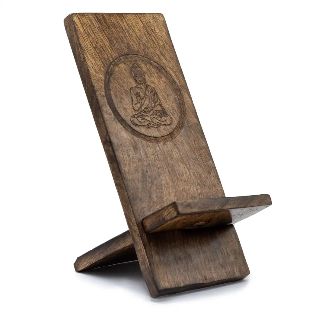 Wooden Carved Phone Stand – Buddha | www.artisangoods.co.uk Wooden Carved Phone Stand – Buddha | www.artisangoods.co.uk