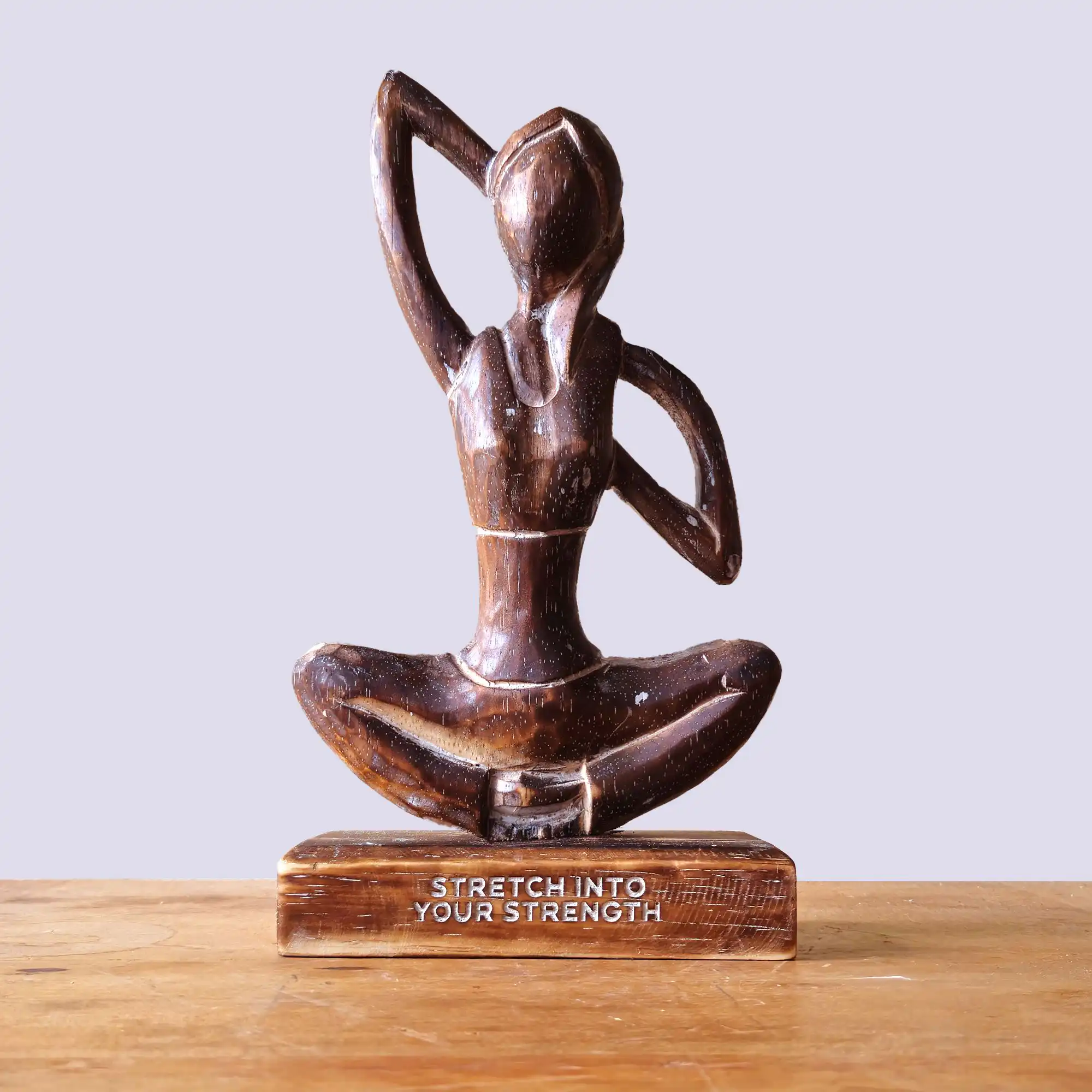 Wooden Yoga Lady – Antique – Cow Face Pose – “Stretch into Your Strength” | www.artisangoods.co.uk 4 Wooden Yoga Lady – Antique – Cow Face Pose – “Stretch into Your Strength” | www.artisangoods.co.uk 3