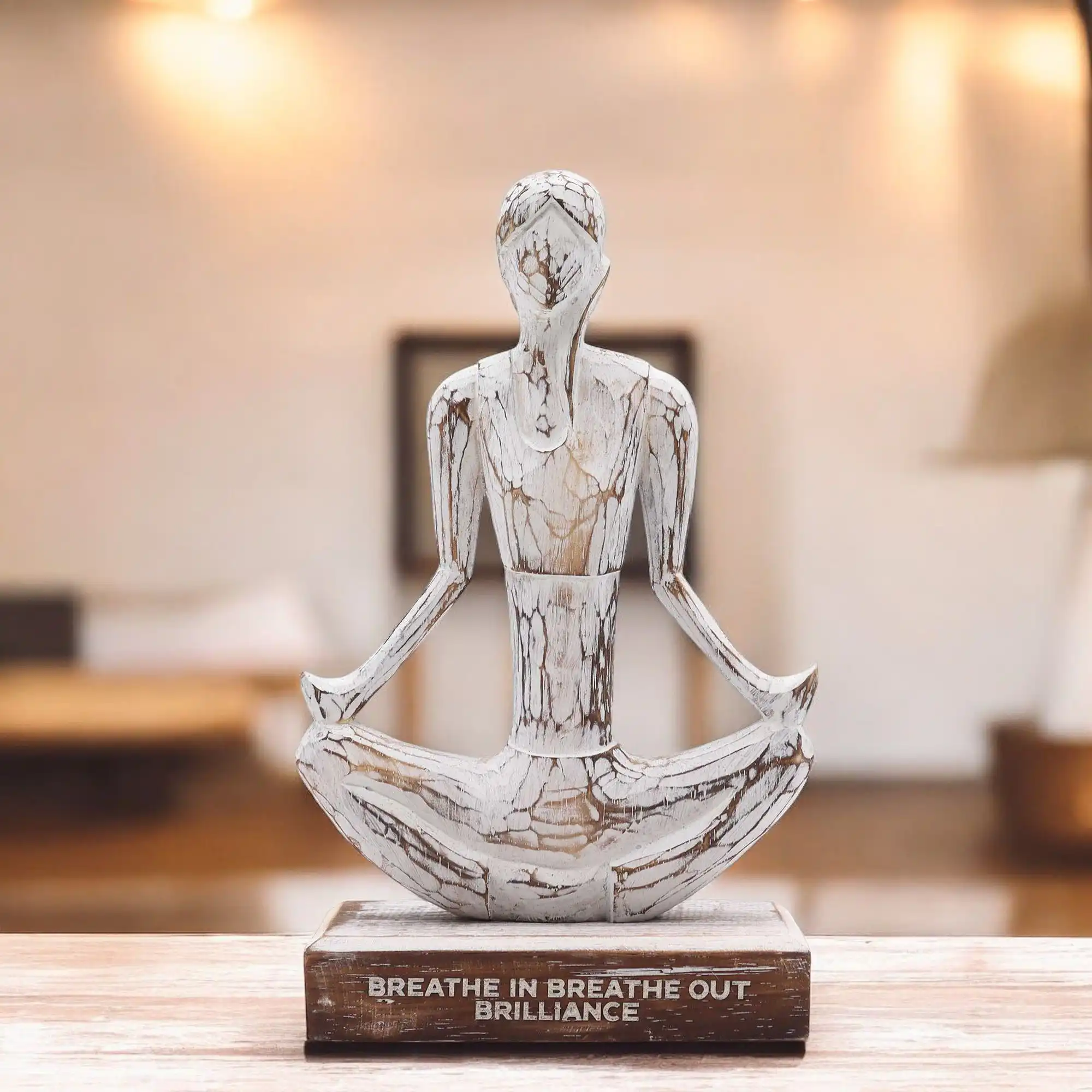 Wooden Yoga Lady – Whitewash – Easy Pose – “Breathe in Breathe out Brilliance” | www.artisangoods.co.uk 4 Wooden Yoga Lady – Whitewash – Easy Pose – “Breathe in Breathe out Brilliance” | www.artisangoods.co.uk 3