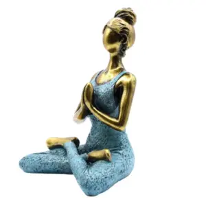 Yoga Lady Figure –  Bronze & Turqoise 24cm | www.artisangoods.co.uk 2