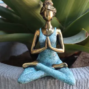 Yoga Lady Figure –  Bronze & Turqoise 24cm | www.artisangoods.co.uk 5