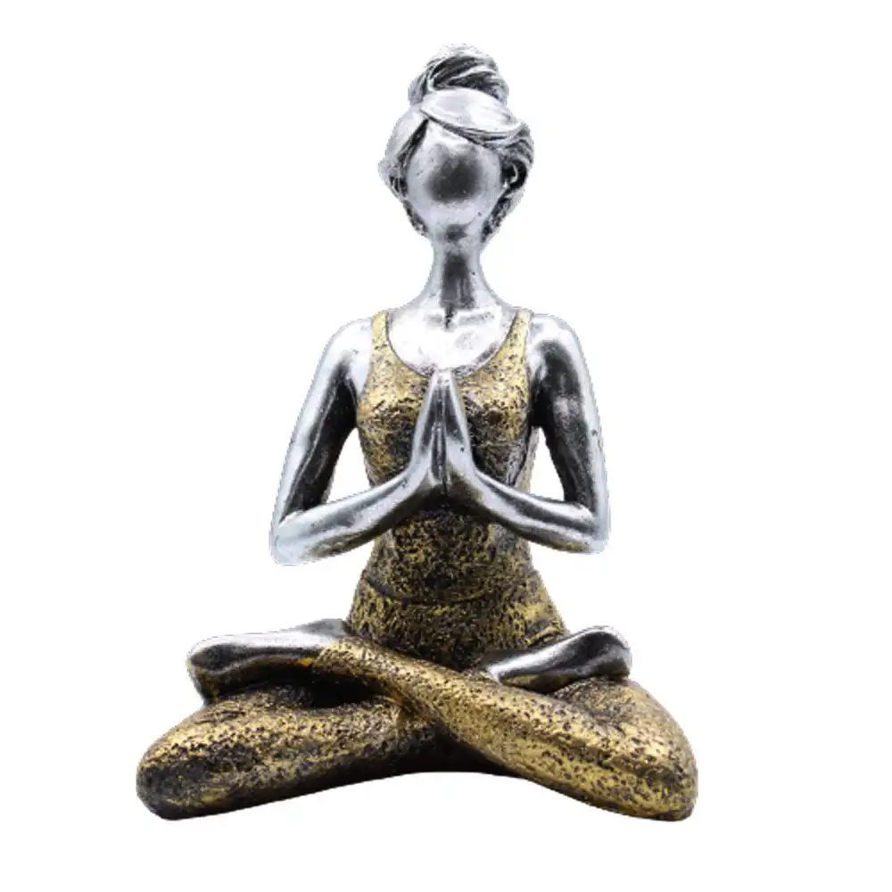 Yoga Lady Figure – Silver & Gold 24cm | www.artisangoods.co.uk 2 Yoga Lady Figure – Silver & Gold 24cm | www.artisangoods.co.uk 1