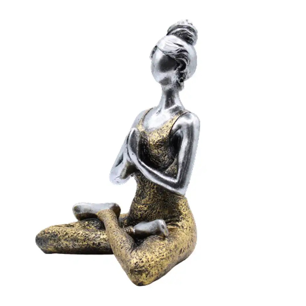 Yoga Lady Figure – Silver & Gold 24cm | www.artisangoods.co.uk 3 Yoga Lady Figure – Silver & Gold 24cm | www.artisangoods.co.uk 2