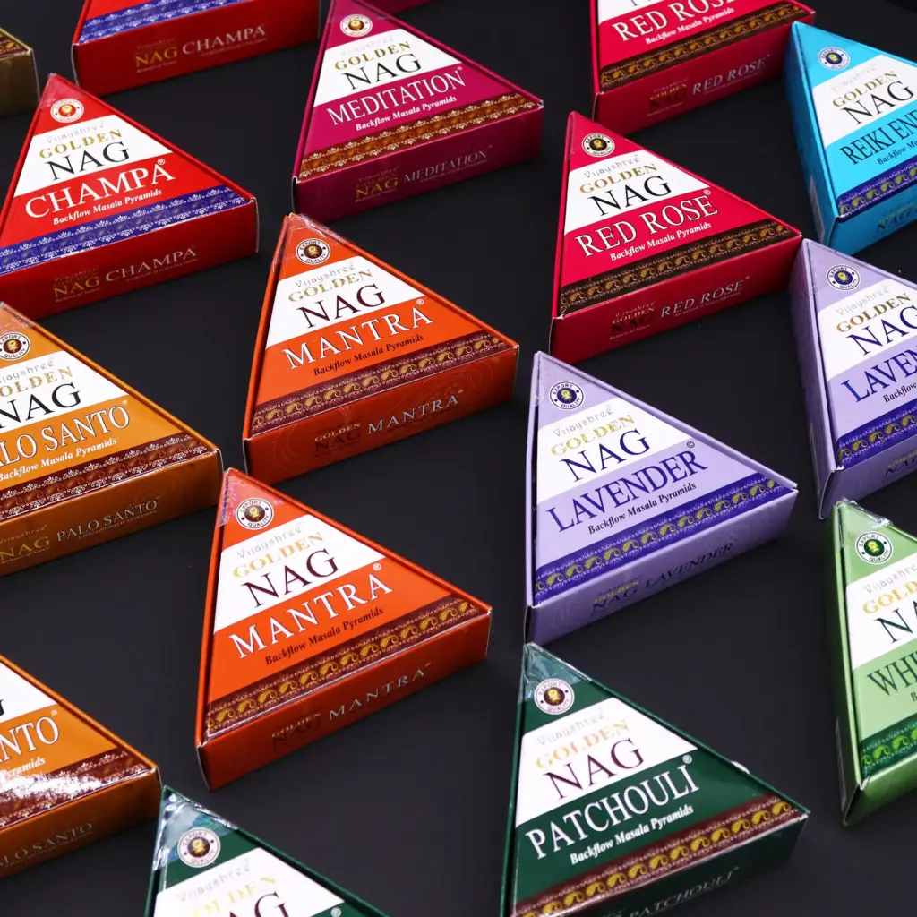 42g Jumbo Golden Nag – Benzoin Backflow Incense Cones | www.artisangoods.co.uk