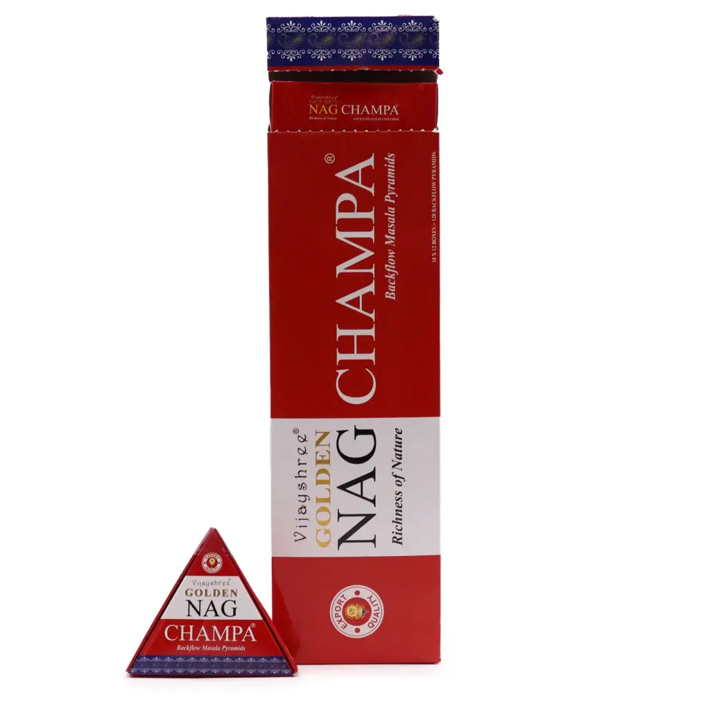 42g Jumbo Golden Nag – Champa Backflow Incense Cones | www.artisangoods.co.uk