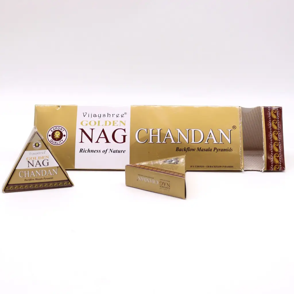 42g Jumbo Golden Nag – Chandan Backflow Incense Cones | www.artisangoods.co.uk 4