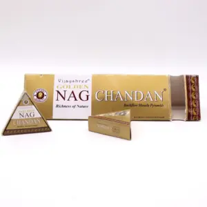 42g Jumbo Golden Nag – Chandan Backflow Incense Cones | www.artisangoods.co.uk 4