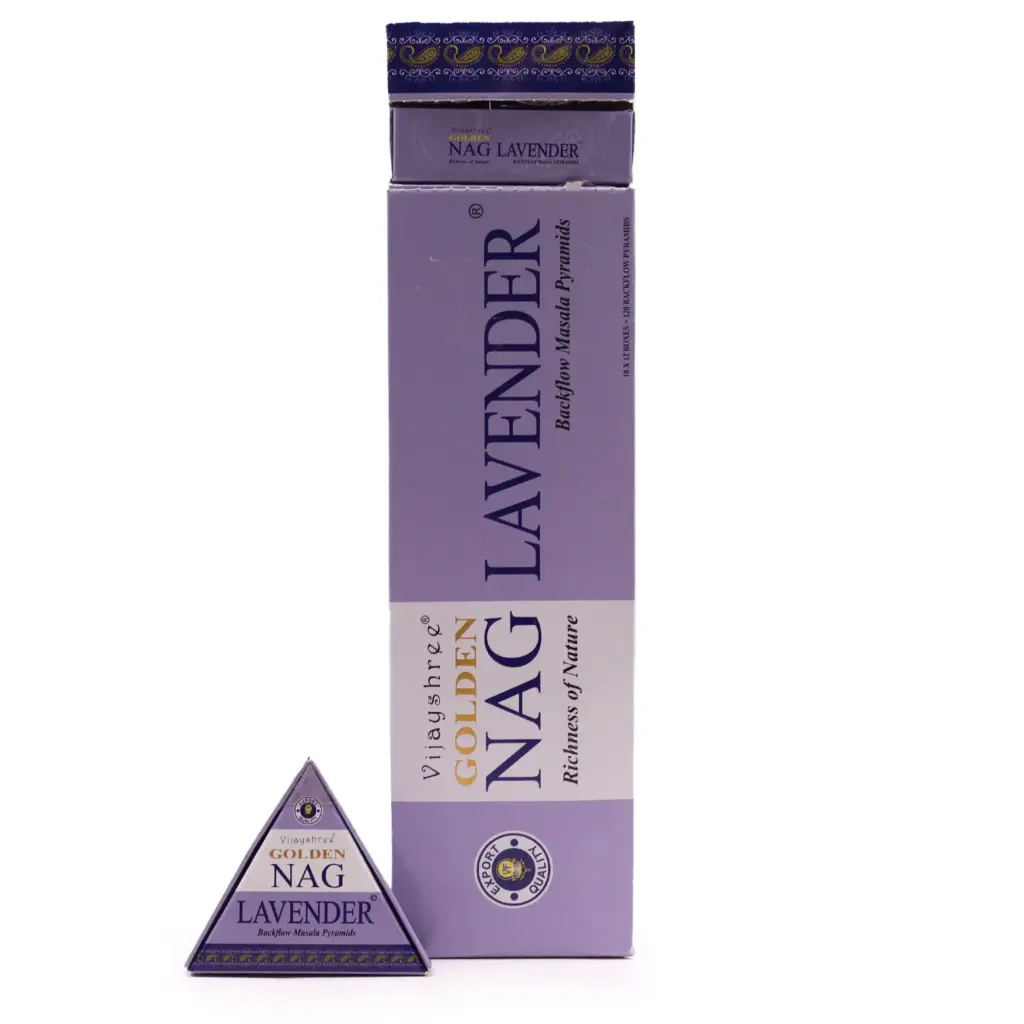 42g Jumbo Golden Nag – Lavender Backflow Incense Cones | www.artisangoods.co.uk