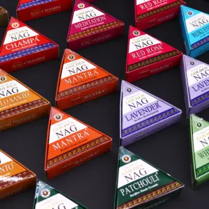 42g Jumbo Golden Nag – Mantra Backflow Incense Cones | www.artisangoods.co.uk 2