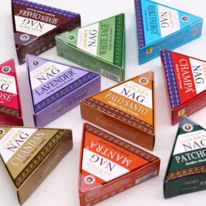 42g Jumbo Golden Nag – Mantra Backflow Incense Cones | www.artisangoods.co.uk 3