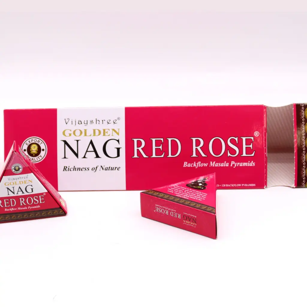 42g Jumbo Golden Nag – Red Rose Backflow Incense Cones | www.artisangoods.co.uk 4