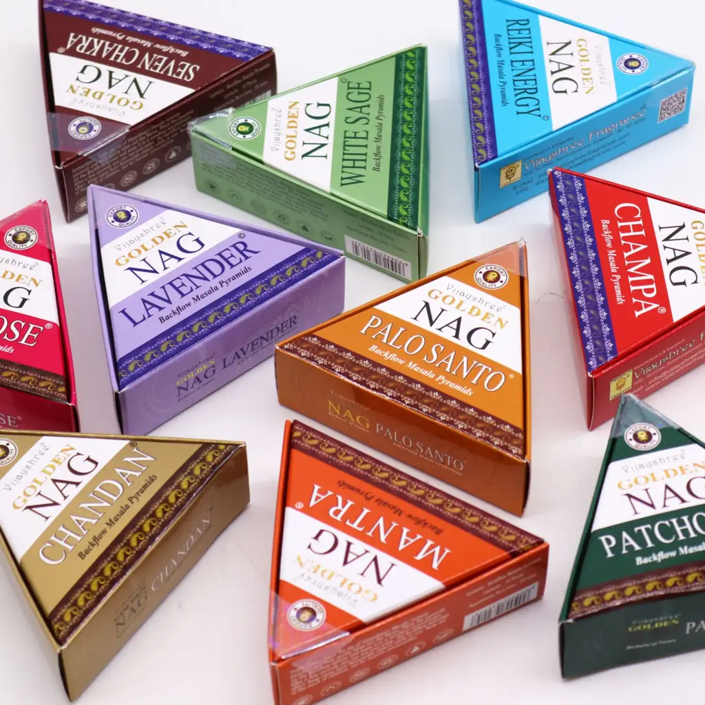 42g Jumbo Golden Nag – Reiki Energy Backflow Incense Cones | www.artisangoods.co.uk 2