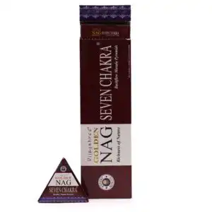 42g Jumbo Golden Nag – Seven Chakra Backflow Incense Cones | www.artisangoods.co.uk 1