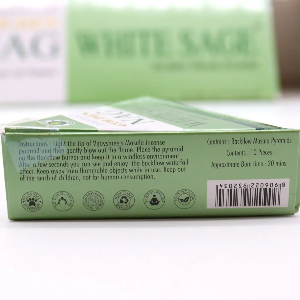 42g Jumbo Golden Nag – White Sage Backflow Incense Cones | www.artisangoods.co.uk 4