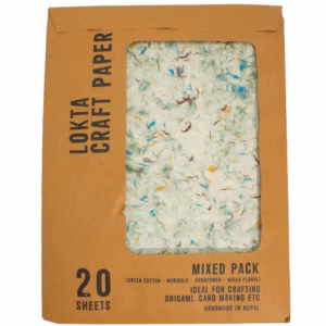 A4 – Lokta Craft Paper (20 sheet pack) – Mixed Pack  (Green Cotton – Marigold – Cornfower – Mixed Floral) | www.artisangoods.co.uk 2