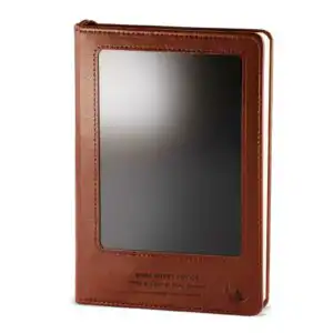 A5 Intention Note Book - LCD Wipe Screen - Brown Leather Effect - 160 Pages
