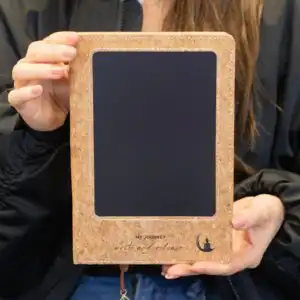 A5 Intention Note Book - LCD Wipe Screen - Green Leather Effect - 160 Pages