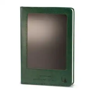 A5 Intention Note Book - LCD Wipe Screen - Green Leather Effect - 160 Pages