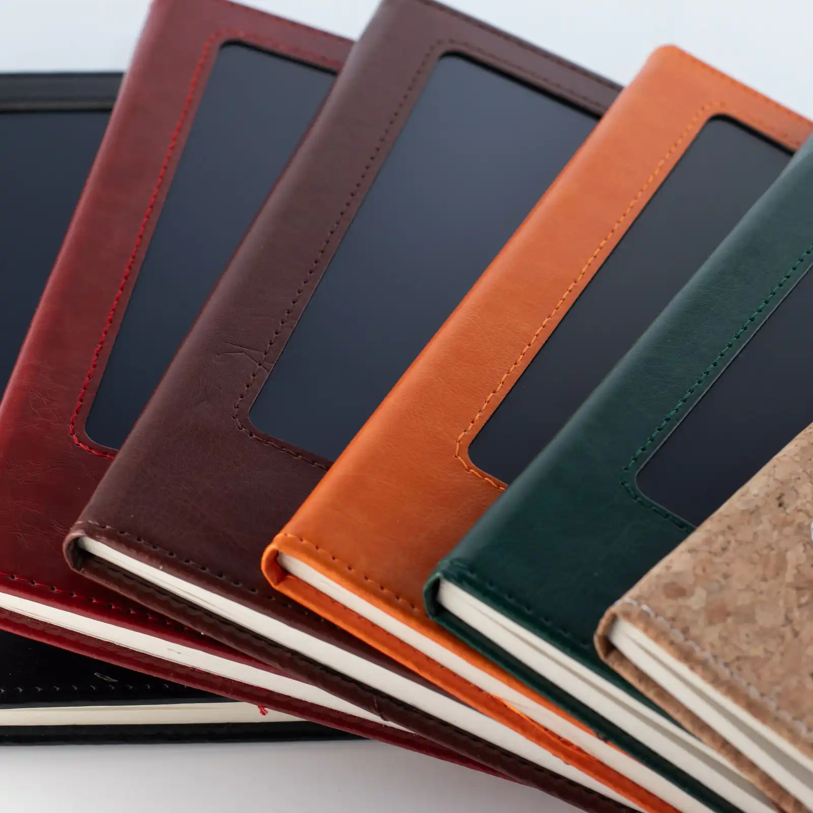 A5 Intention Note Book - LCD Wipe Screen - Green Leather Effect - 160 Pages