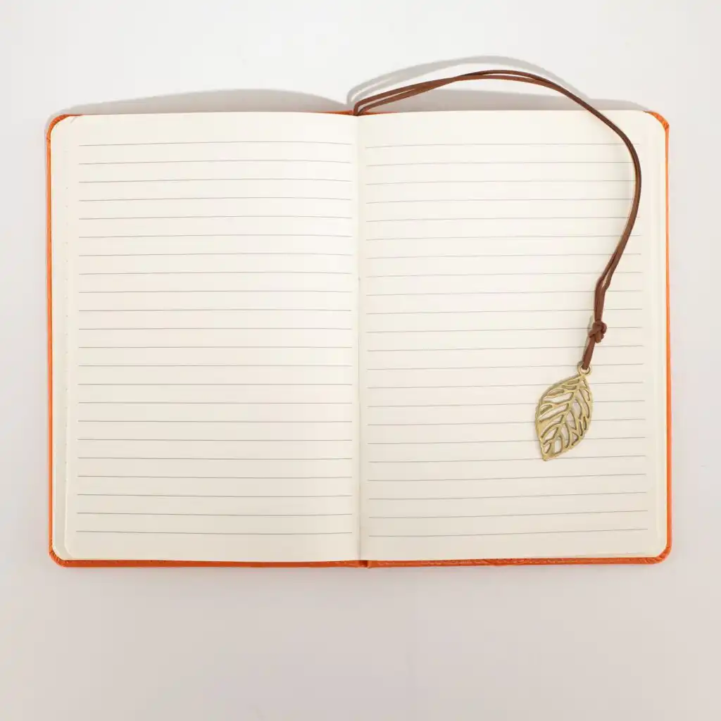 A5 Intention Note Book - LCD Wipe Screen - Orange Leather Effect - 160 Pages