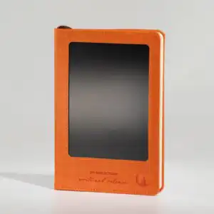 A5 Intention Note Book - LCD Wipe Screen - Orange Leather Effect - 160 Pages