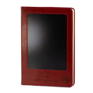 A5 Intention Note Book - LCD Wipe Screen - Red Leather Effect - 160 Pages