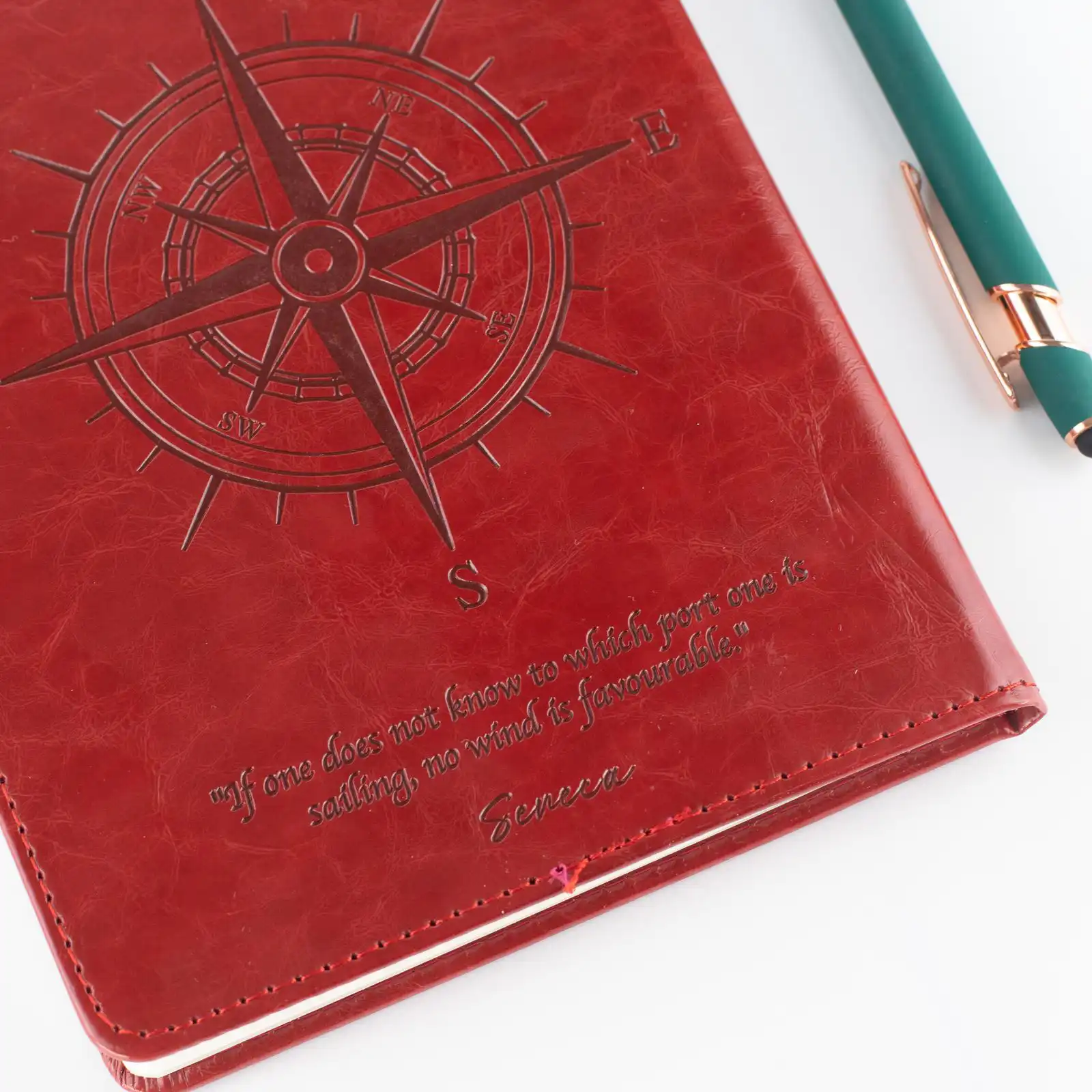 A5 Intention Note Book - LCD Wipe Screen - Red Leather Effect - 160 Pages