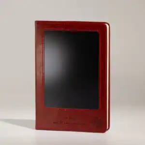 A5 Intention Note Book - LCD Wipe Screen - Red Leather Effect - 160 Pages