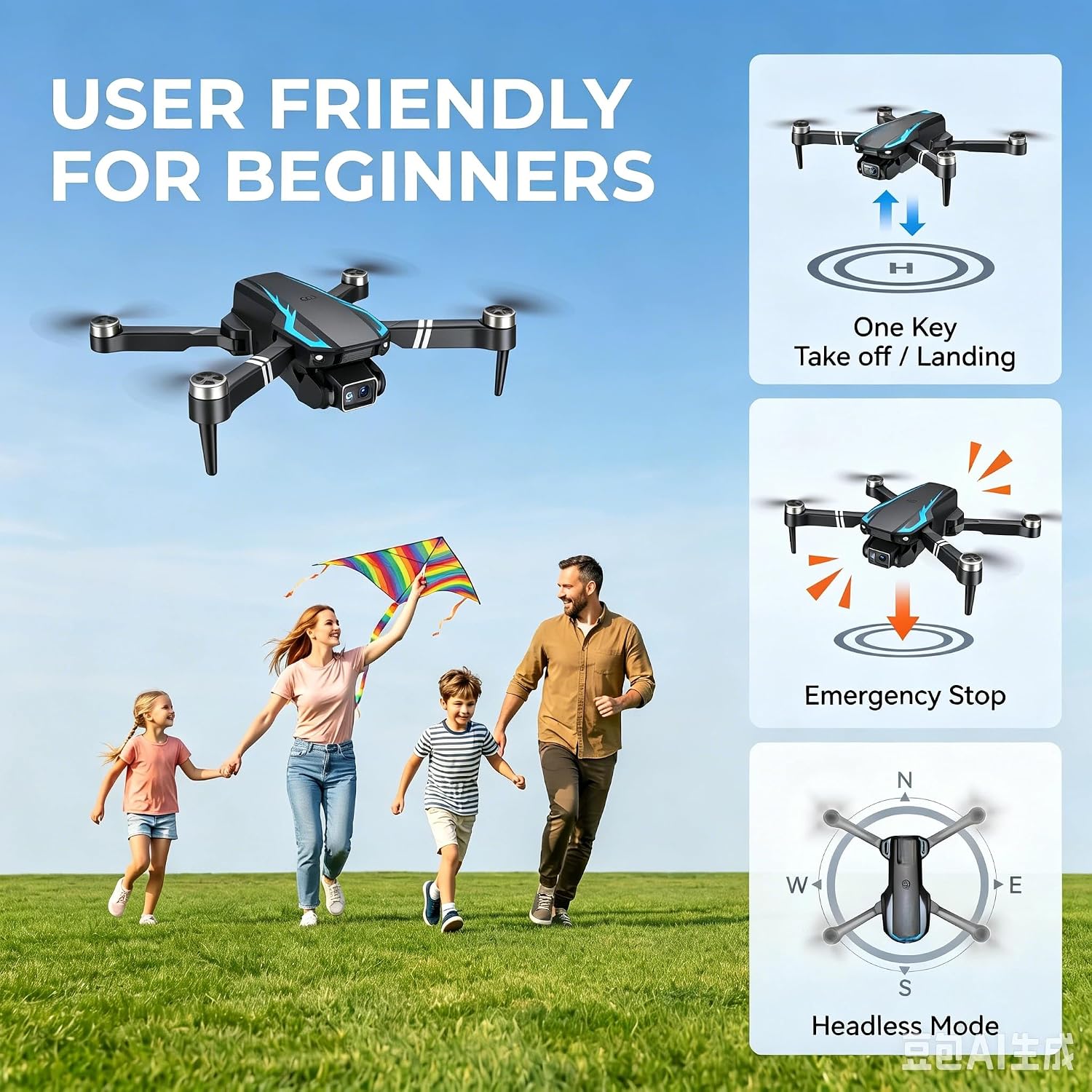 AeroDroax F2 Drone with 1080P Camera, Mini Quadcopter, Black (249 g)