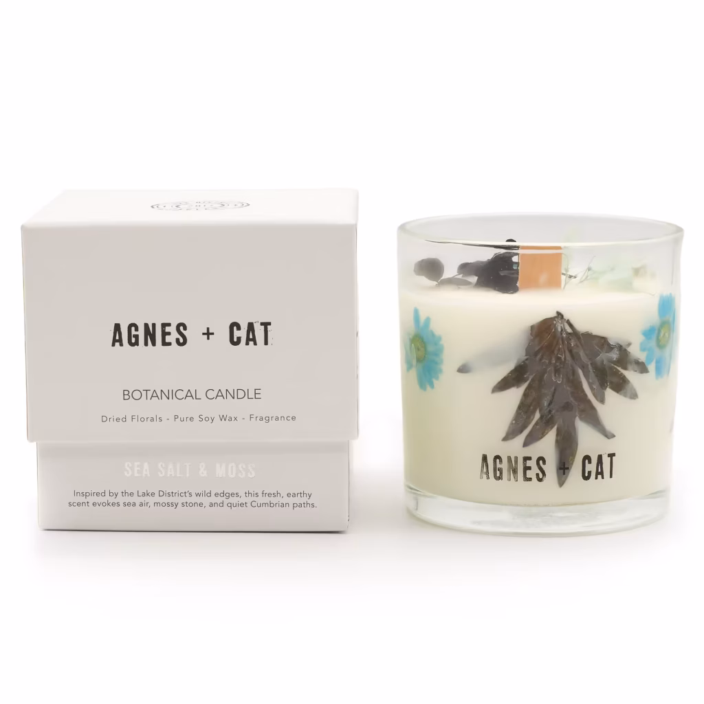 Agnes + Cat Botanical Soy Wax Candle – Seasalt & Moss | www.artisangoods.co.uk