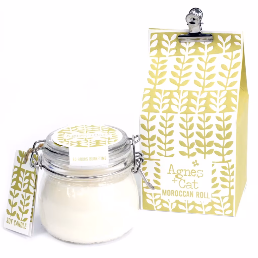 Agnes + Cat Kilner Jar Candle – Moroccan Roll | www.artisangoods.co.uk