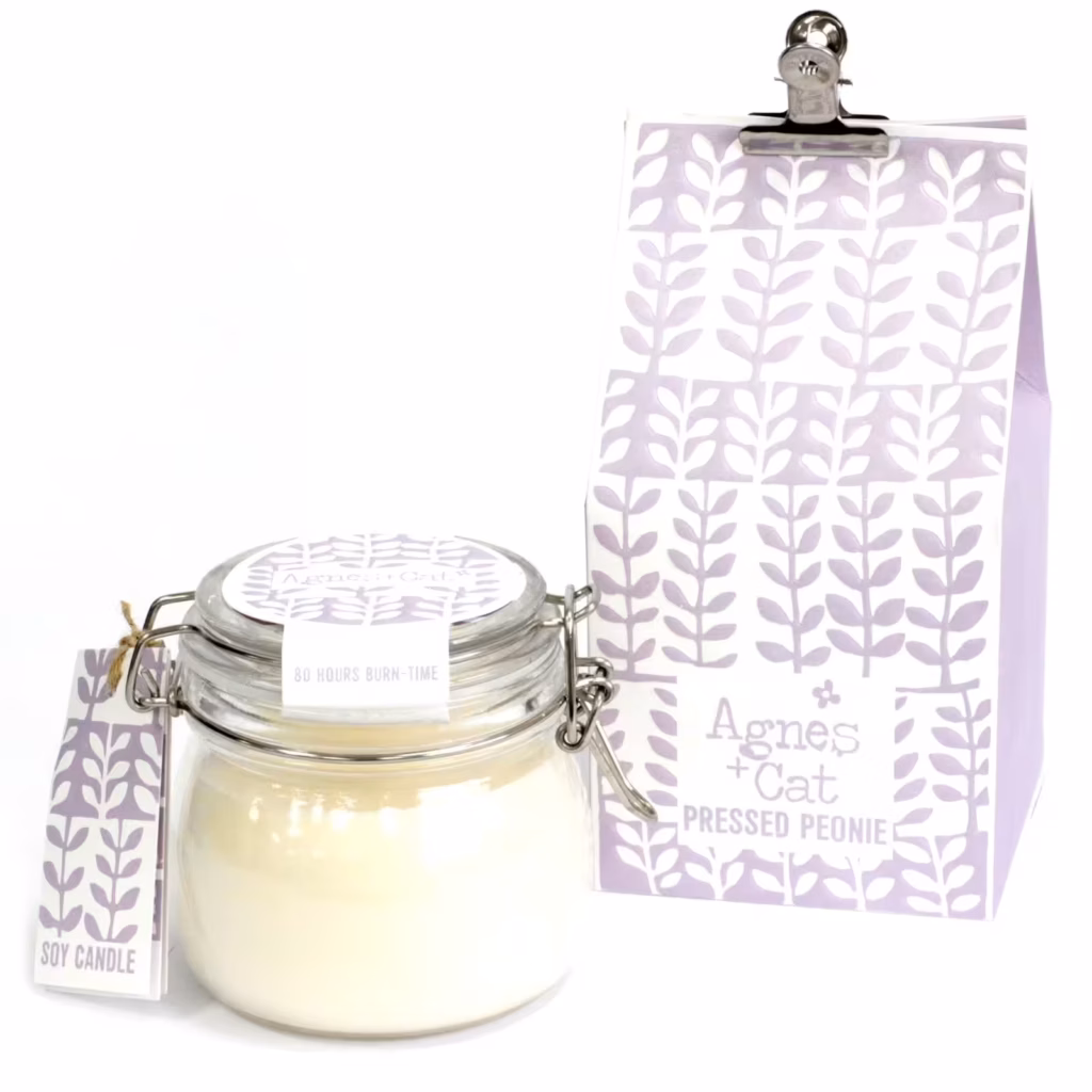 Agnes + Cat Kilner Jar Candle – Pressed Peonies | www.artisangoods.co.uk
