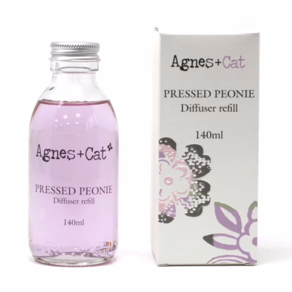 Agnes + Cat Reed Diffuser Refill – Pressed Peonies 150ml | www.artisangoods.co.uk