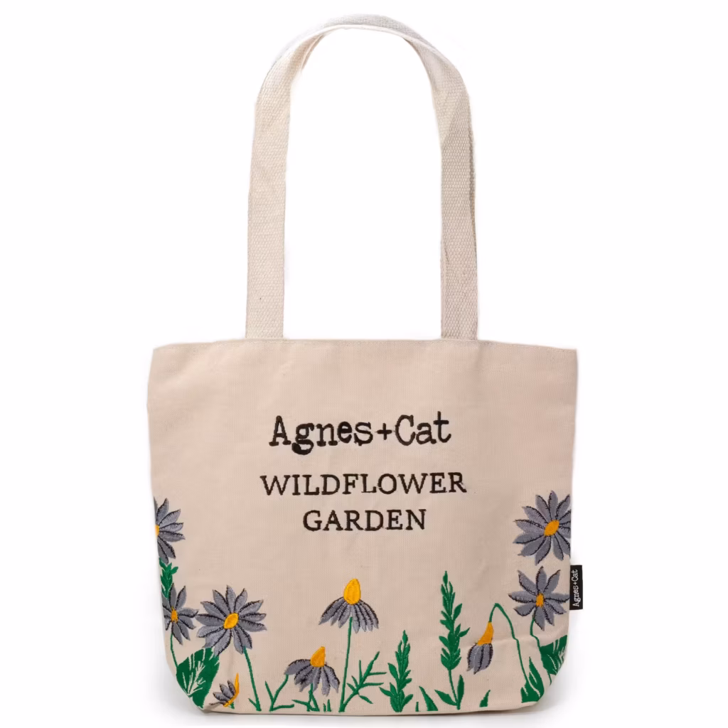 Agnes + Cat Wildflower Garden Tote Bag – Purple Flowers | www.artisangoods.co.uk