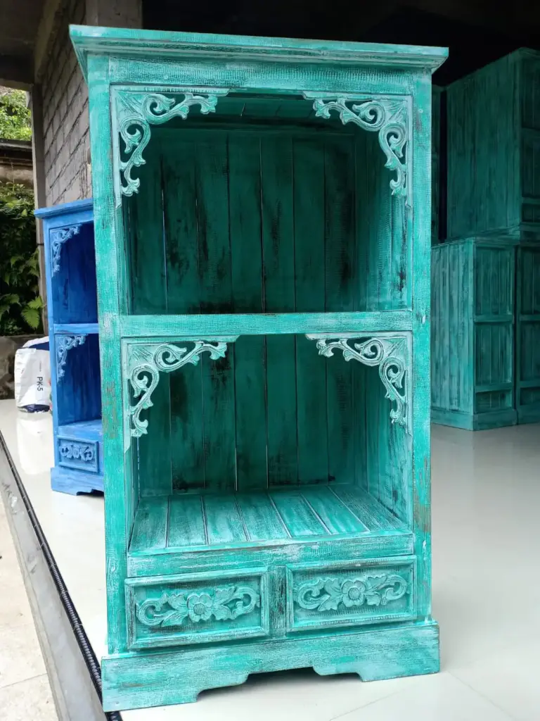 Albasia Bathroom Cabinet – Turquoise wash | www.artisangoods.co.uk 4