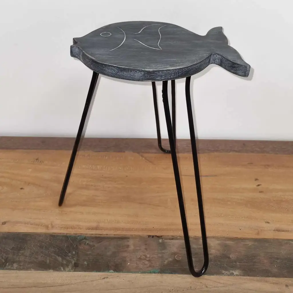 Albasia Wood Fish Stand – Greywash | www.artisangoods.co.uk 5