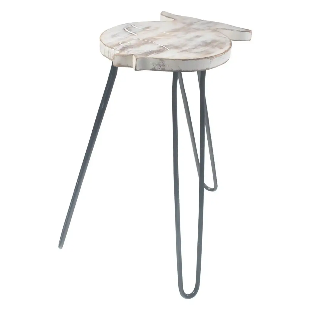 Albasia Wood Fish Stand – Whitewash | www.artisangoods.co.uk