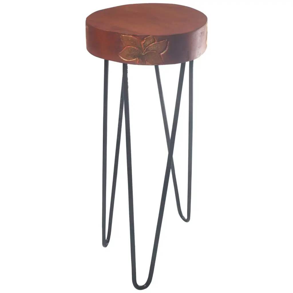 Albasia Wood Plant Stand – Terracotta & black detail | www.artisangoods.co.uk