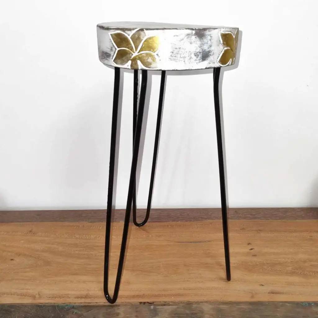 Albasia Wood Plant Stand – Whitewash | www.artisangoods.co.uk 3