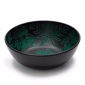 Aluminum Singing Bowl – Magic Mushroom – Green (20cm) | www.artisangoods.co.uk 1