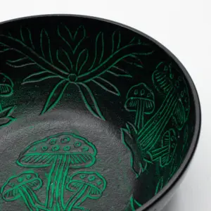 Aluminum Singing Bowl – Magic Mushroom – Green (20cm) | www.artisangoods.co.uk 3