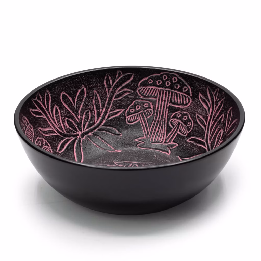 Aluminum Singing Bowl – Magic Mushroom – Pink (20cm) | www.artisangoods.co.uk
