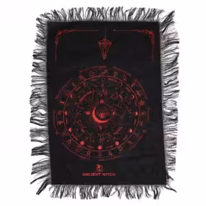 Ancient Witch Pendulum Divination Cloth – All Seeing Eye – Black & Blood Red | www.artisangoods.co.uk 1