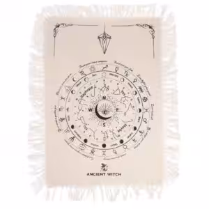 Ancient Witch Pendulum Divination Cloth – All Seeing Eye – Natural & Black | www.artisangoods.co.uk 1