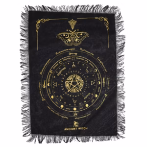 Ancient Witch Pendulum Divination Cloth – Mystic Moth – Black & Gold | www.artisangoods.co.uk 2