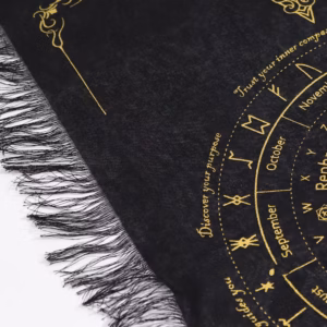 Ancient Witch Pendulum Divination Cloth – Sun Face – Black & Gold | www.artisangoods.co.uk 2