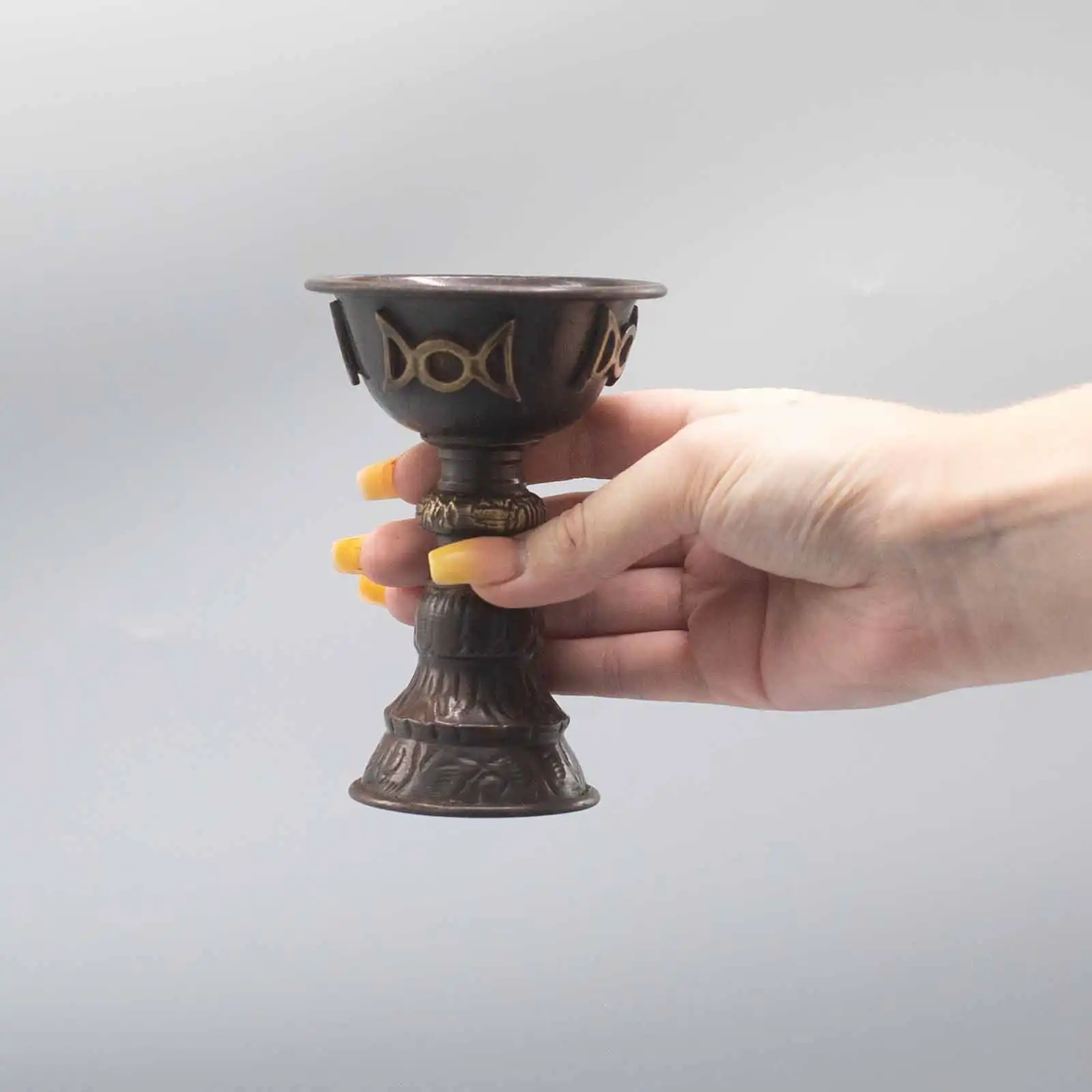 Antique Copper Ritual Goblet with Triple Moon 8x13cm | www.artisangoods.co.uk 4 Antique Copper Ritual Goblet with Triple Moon 8x13cm | www.artisangoods.co.uk 3