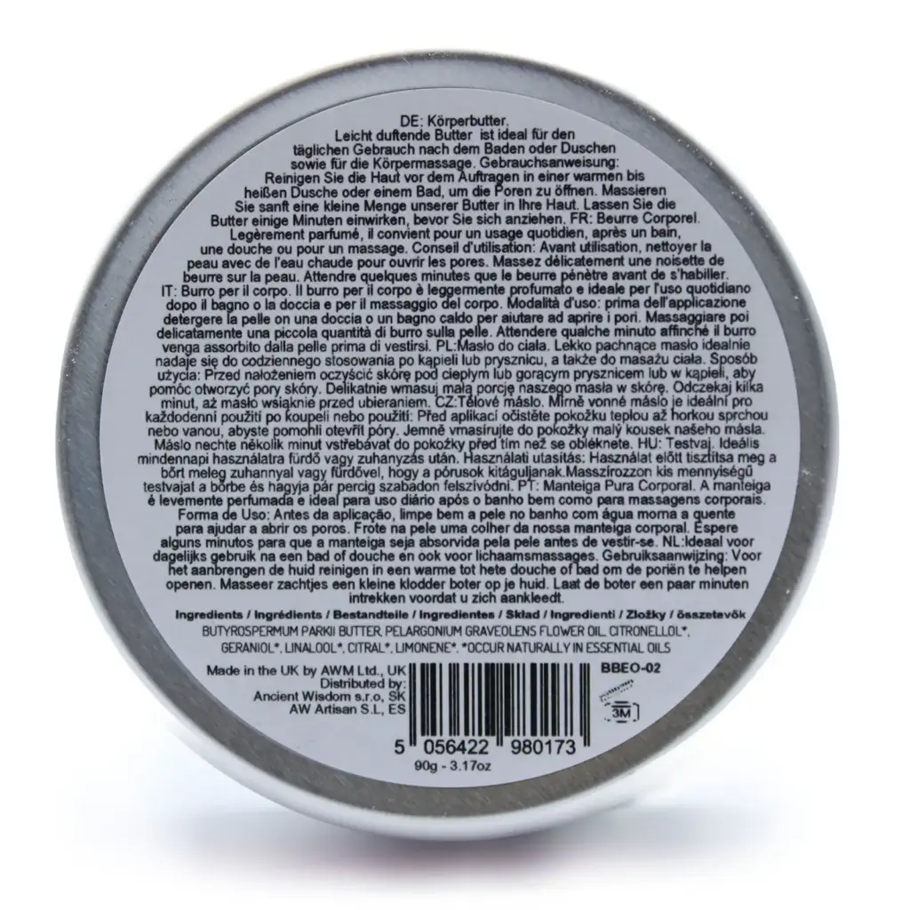 Aromatherapy Shea Body Butter 90g – Geranium | www.artisangoods.co.uk 2