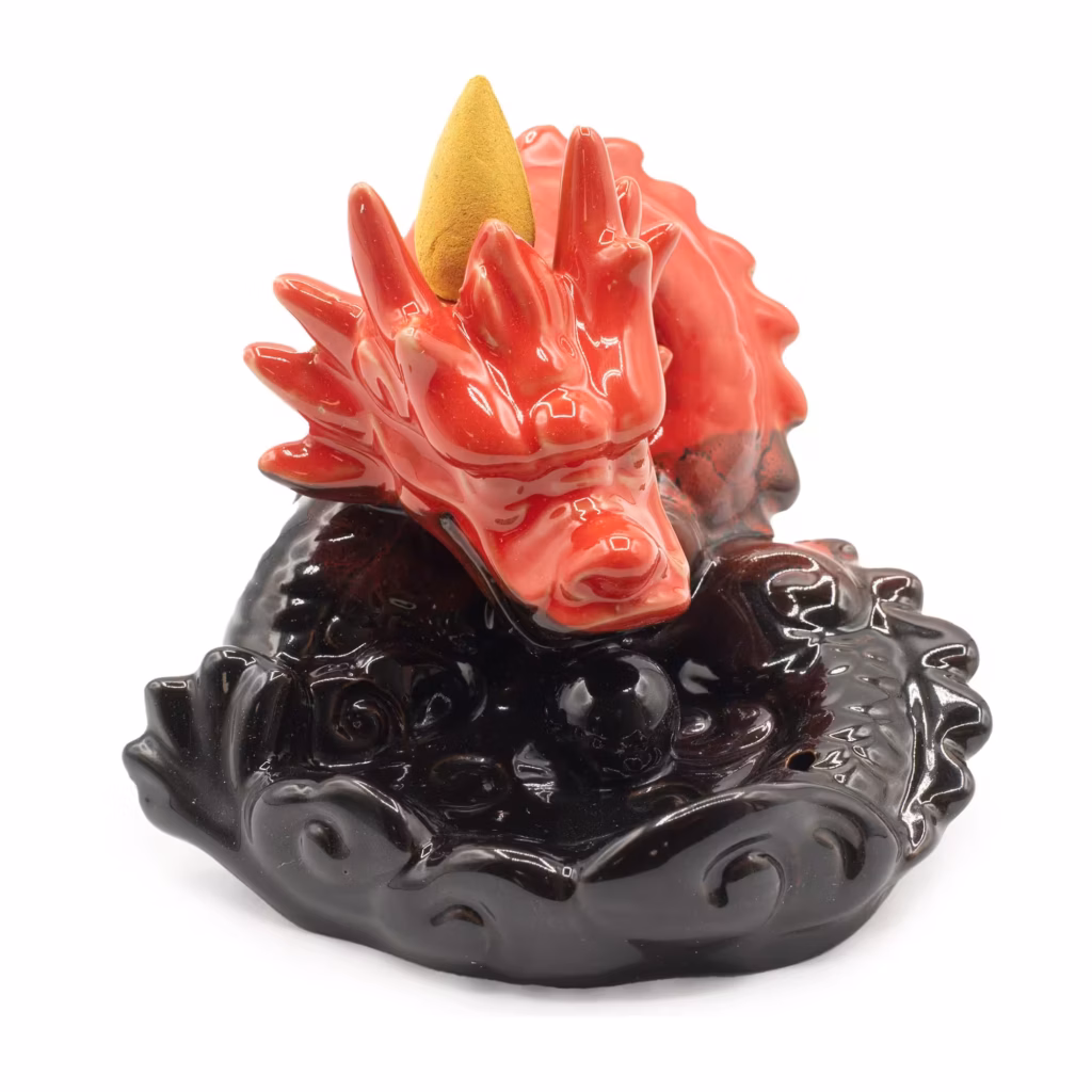 Backflow Incense Burner – Small Red Dragon | www.artisangoods.co.uk
